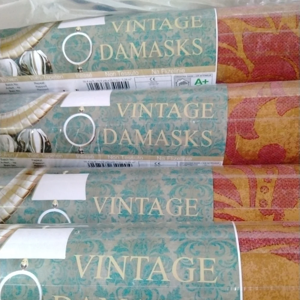 4 Rolls Of Damask Wallpaper